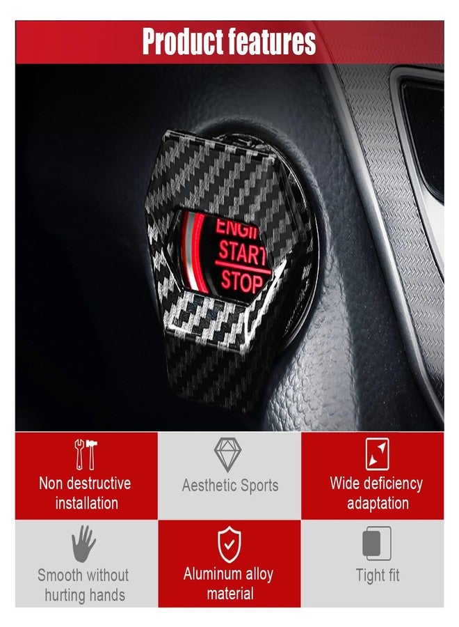 GLSOWEE Car Engine Start/Stop Button Cover, Zinc Alloy Car Push Button Start Cover Car Power Control Trim, Universal Key Ignition Switch Protective Cover for Cars, SUVs (Carbon Fiber) - Image 3